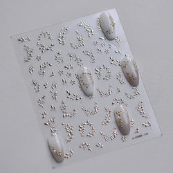 Hot Stamping Silver Rose Gold Tender Leaf Branches Flower Slash Leaves Maple Leaves Ginkgo Plant Flower Nail Art Stickers Decals (ONLINE ORDER ONLY)