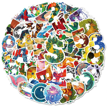 10/30/50PCS Illustration Art Aesthetic Graffiti Stickers Cute Letter Number Decals Decoration Wall Phone Notebook Kids DIY Toys (ONLINE ORDER ONLY)