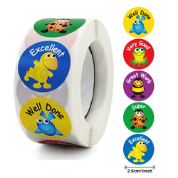 100-500pcs 8 Styles Round Cartoon Animal Reward Stickers Kids Party Handmade Scrapbooking Gift Packaging Seal Label (Online Order Only)