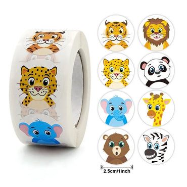100-500pc Stickers for Children Kids Rolling Animal Roll Stickers Small Cute Toy Game Sticker DIY Gift Sealing Label Decoration (Online Order Only)
