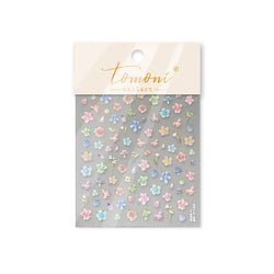 Colourful Dried Flower Petal Texture Peach Blossom Orchid Fragrant Bouquet 5D 3D Self Adhesive Nail Art Stickers Manicure Decals (ONLINE ORDER ONLY)