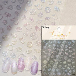 Summer Beach Ocean Water Ripples Flash Star Shell Starfish Conch Seasnail Soft Relief Decoration Nail Art Sticker Manicure Decal (ONLINE ORDER ONLY)