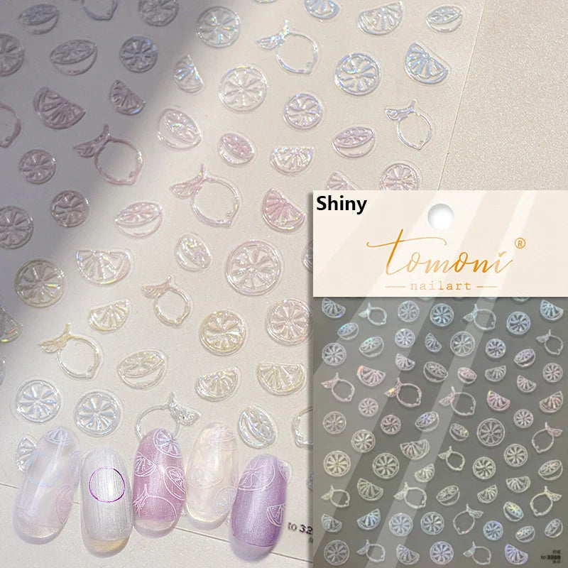 Summer Beach Ocean Shell Starfish Clams Conch Stars Sea Bubble Seasnail Soft Relief Decoration Nail Art Stickers Manicure Decals (ONLINE ORDER ONLY)
