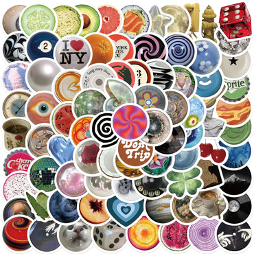 100pcs Ins Retro Vintage Stickers DIY For Guitar Fridge Skateboard Travel Suitcase Car Graffiti Sticker Aesthetic Cartoon Decals (ONLINE ORDER ONLY)
