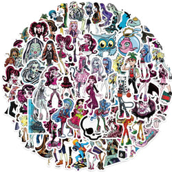 70Pcs Monster High Graffiti Stickers for Skateboard, Bicycle, Guitar, Laptop, Kids, Waterproof (ONLINE ORDER ONLY)