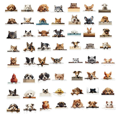 10/30/60PCS Kawaii Lay Dog PVC Sticker Aesthetic Chidlren's Korean Stationery Decoration Scrapbooking School Supplies for Kids (ONLINE ORDER ONLY)