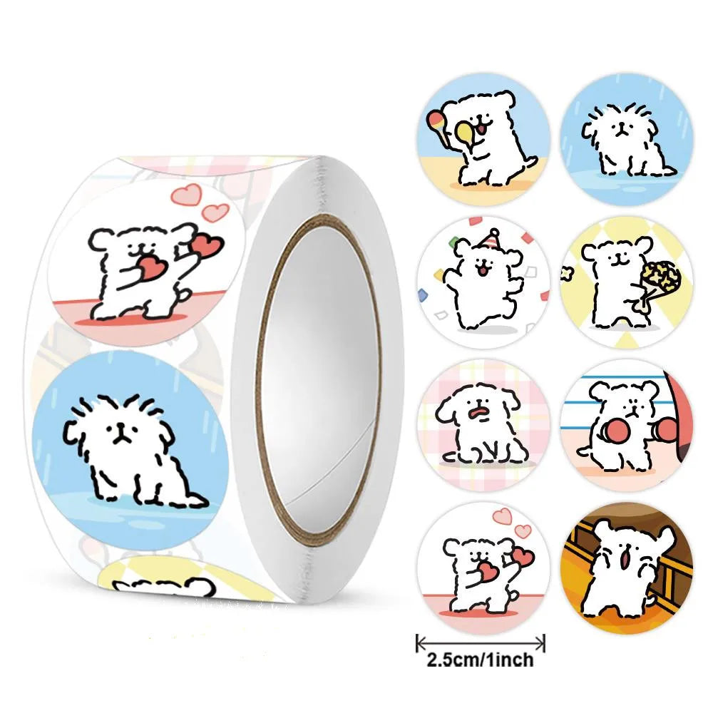 New  Sticker  Dog Cat Kids Reward Sticker Yellow Labels Happy Animal dog   Sticker Kids Toys School Teacher Student Stationery (Online Order Only)