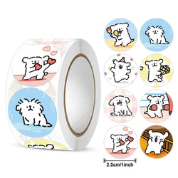 New  Sticker  Dog Cat Kids Reward Sticker Yellow Labels Happy Animal dog   Sticker Kids Toys School Teacher Student Stationery (Online Order Only)