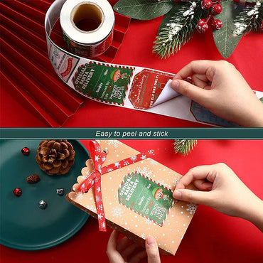 200Pcs/Roll Merry Christmas Gift Tags Stickers Santa Claus Labels "To From" Gift From Santa Cards Stickers Kids Present Decor (ONLINE ORDER ONLY)