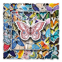 50Pcs Cute Butterfly Waterproof Vinyl Stickers for Skateboard Snowboard (Online Order Only)