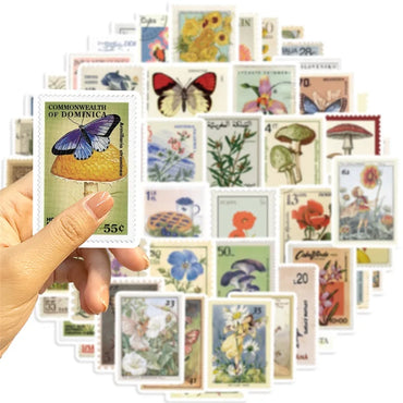 10/30/50PCS Color Plant Stamp PVC Sticker Aesthetic Korean Decoration Scrapbooking Stationery Hand Accounting Supplies for Kids (ONLINE ORDER ONLY)