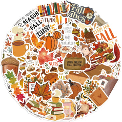 50pcs Dream Fall Maple Leaves Autumn Sticker Travel Suitcase Phone Laptop Luggage Classic Stickers Home Decor Diy Kids Girl Toys (Online Order Only)