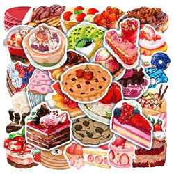 50pcs Dessert Graffiti Stickers for Helmet, Wall, DIY with Storage Box (Online Order Only)