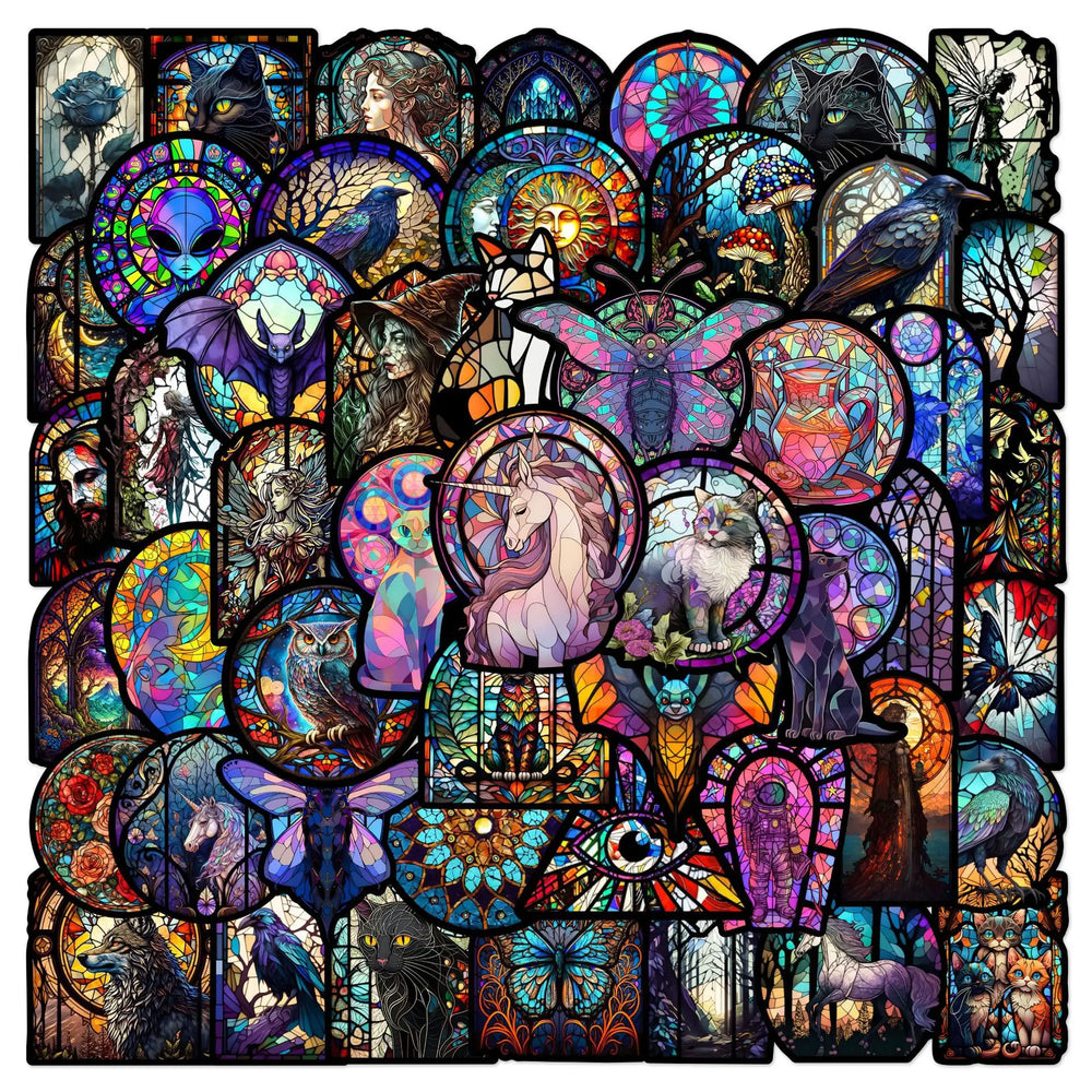 Colorful Glass Graffiti Stickers for Phone Laptop Guitar Helmet Luggage Skateboard Car DIY (Online Order Only)