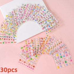 30Pcs/Set Red Golden 3D Nail Art Sticker Hot Stamping Hollow Decals Mixed Designs Adhesive Flower Nail Tips Letter Butterfly Set (Online Order Only)