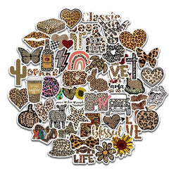 50pcs Leopard Print Cartoon Stickers for Laptop, Phone, Scooter, Suitcase, Stationery, Refrigerator (ONLINE ORDER ONLY)