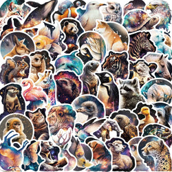 50Pcs Creative Animals Graffiti Stickers Starry Sky DIY Phone Guitar Laptop Suitcase Cup Waterproof Kids Toy Birthday Gifts (Online Order Only)