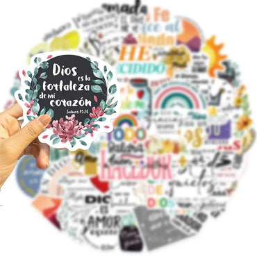 10/30/50PCS Cute Spanish Bible PVC Sticker Aesthetic Decoration Scrapbooking Korean Stationery School Supplies for Kids (ONLINE ORDER ONLY)