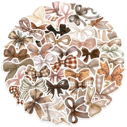 Brown Bow Stickers Decal Set for Laptop, Motorcycle, Luggage, Snowboard, Fridge, Car (ONLINE ORDER ONLY)