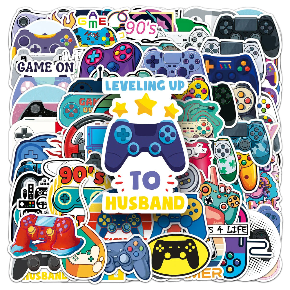 100 Cartoon GamePad Graffiti Stickers for Laptop, Guitar, Skateboard, Suitcase - Personalized Decoration (ONLINE ORDER ONLY)