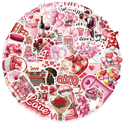 Valentine's Day Pink Graffiti Stickers Decal Pack for Laptop, Motorcycle, Luggage, Snowboard, Fridge, Car (ONLINE ORDER ONLY)