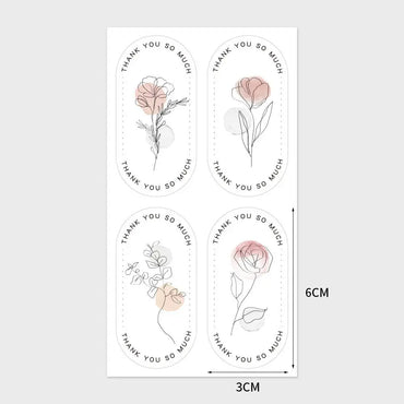 100Pcs Cartoon Thank You Stickers for Gift Packaging, Bouquets, Food, Stationery, Adhesive Labels (ONLINE ORDER ONLY)