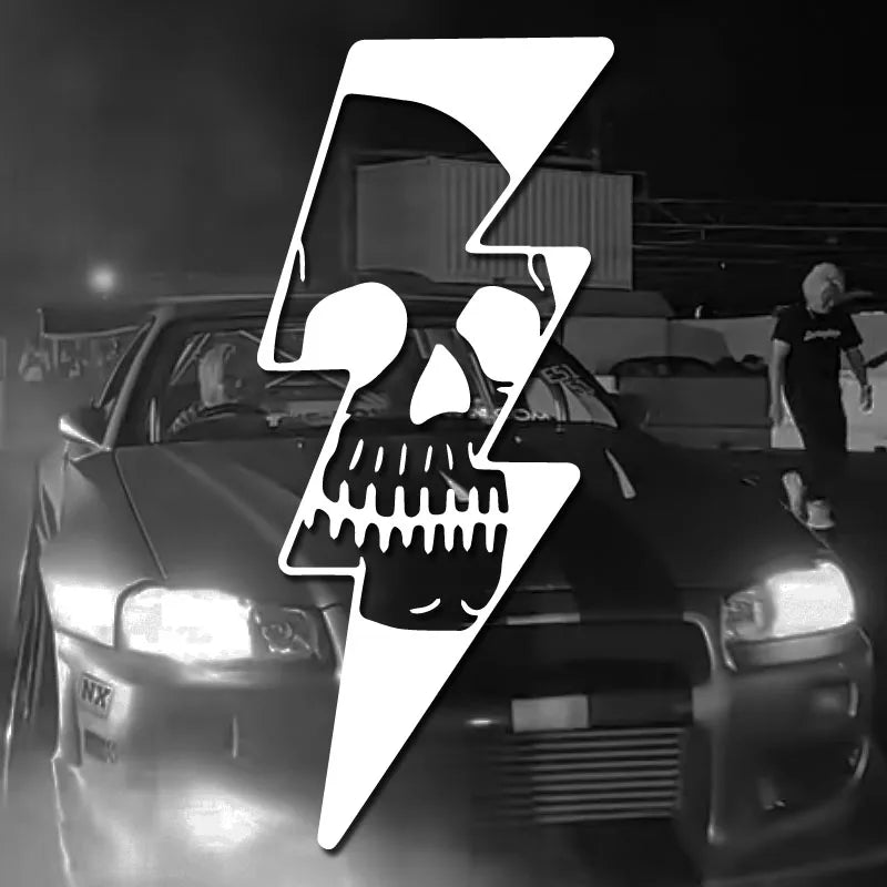 SKULL lightning Stickers，cool&creative with high quality sticker for cars trucks motorcycles &laptops! (ONLINE ORDER ONLY)