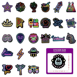 10/30/50PCS Cartoon Mixed Neon PVC Sticker Aesthetic DIY Decoration Scrapbooking Korean Stationery School Supplies for Kids (ONLINE ORDER ONLY)