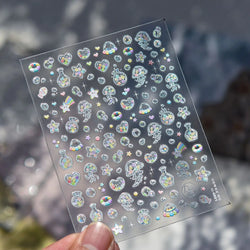 Star Drift Bottle Current Bottle Jellyfish Marine Meteor Water Bubble Love Heart Self Adhesive Nail Art Stickers Manicure Decals (ONLINE ORDER ONLY)