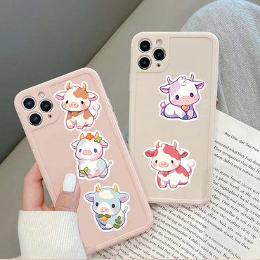 10/30/50PCS Cute Rainbow Cow PVC Sticky Sticker Aesthetic DIY Korean Stationery Decoration Scrapbooking School Supplies for Kids (ONLINE ORDER ONLY)