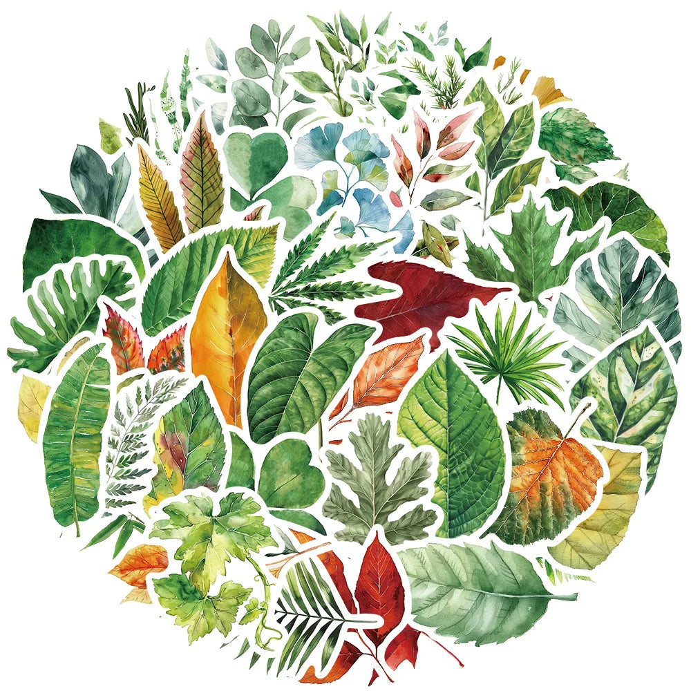 Cute Green Plant Stickers for Laptop, Skateboard, Luggage, Phone - 10/30/50pcs (ONLINE ORDER ONLY)