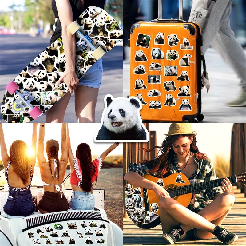 10/30/50PCS Cute Panda Life PVC Sticker Aesthetic Decoration Scrapbooking Korean Stationery Hand Accounting School Supplies (ONLINE ORDER ONLY)