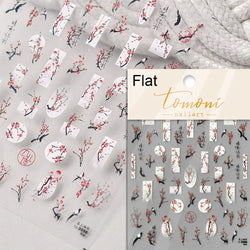 Red Plum Blossom Flower Chinese 3D Self Adhesive Nail Art Decoration Stickers Cheongsam Iris Lily Lotus Vase 5D Manicure Decals (ONLINE ORDER ONLY)