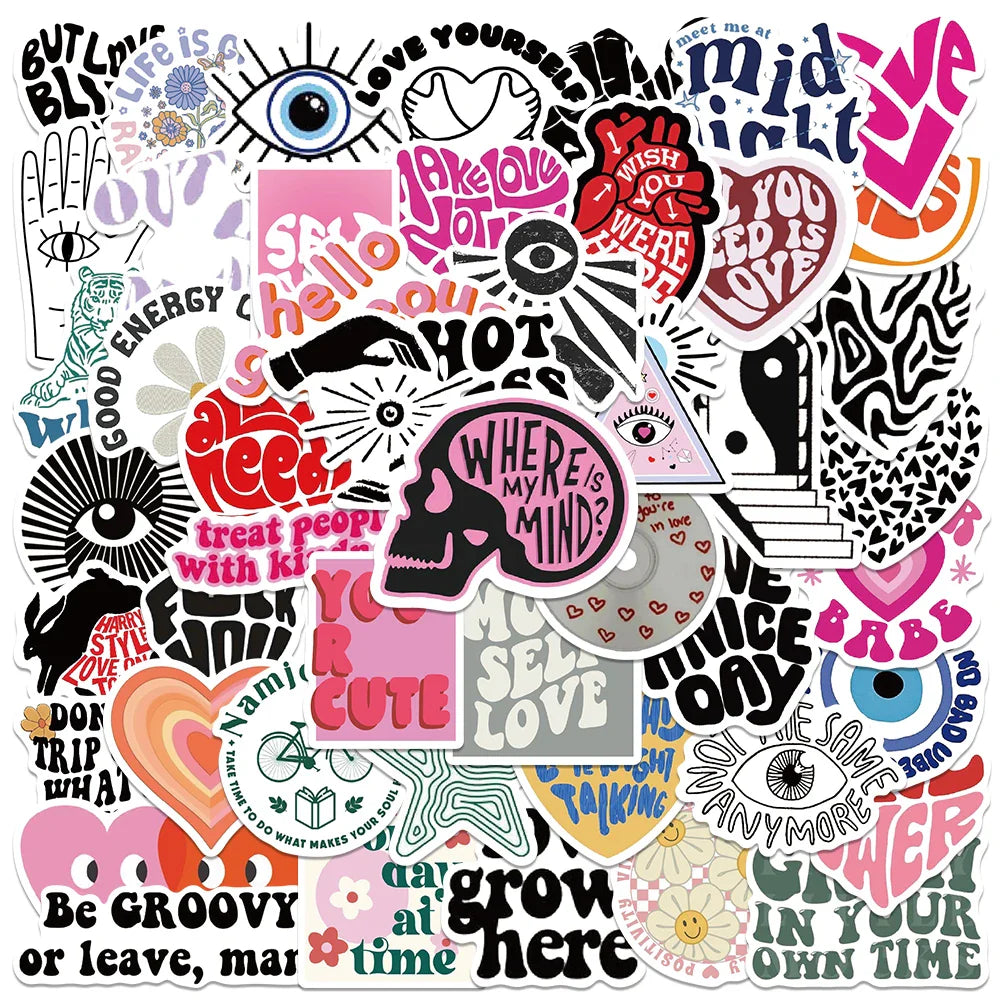 50pcs Inspirational Motivational Stickers for Notebooks Scrapbooking Supplies (Online Order Only)