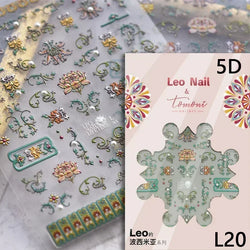 Red Plum Blossom Flower Chinese 3D Self Adhesive Nail Art Decoration Stickers Cheongsam Iris Lily Lotus Vase 5D Manicure Decals (ONLINE ORDER ONLY)