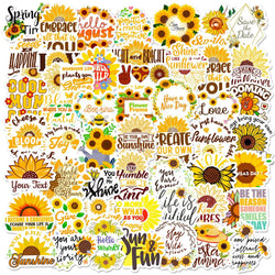 Sunflower Cartoon Stickers 10/25/50pcs for DIY Decor, Laptop, Water Bottle, Phone, Skateboard (ONLINE ORDER ONLY)