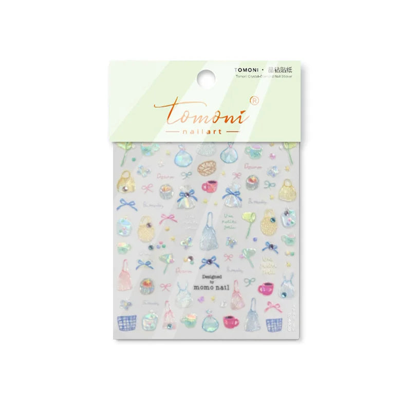 Cute Dream Catcher Net Bag Water Cup Woven Mesh Star Dreamy Bowknot Butterfly Embossed Adhesive Nail Art Sticker Manicure Decal (ONLINE ORDER ONLY)