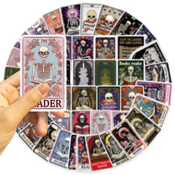 50PCS Creative The Reader Dusty Tarot Card Stickers Phone Cases Laptop DIY Personalized Waterproof Stickers Decorative (ONLINE ORDER ONLY)