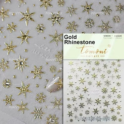 Shiny Snow Delicate Gold Pink Silver White Romantic Winter Self Adhesive Nail Art Stickers Snowflake Rhinestone Manicure Decals (ONLINE ORDER ONLY)