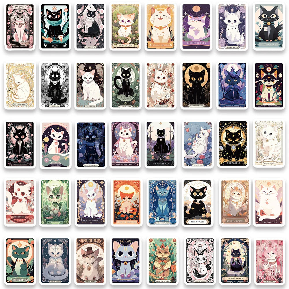 78pcs Cute Cartoon Cats Tarot Card Stickers (Online Order Only)