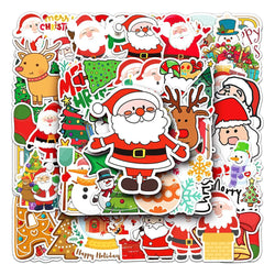 Christmas Santa Stickers 10/30/50PCS for Phone Laptop Luggage Skateboard Kids Gift (ONLINE ORDER ONLY)