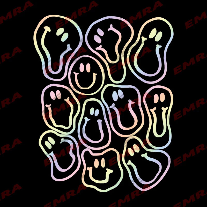 Holographic Funky Smile for Car Sticker Decoration Notebook Motorcycle Stickers External Accessories Waterproof PVC Vinyl Decals (ONLINE ORDER ONLY)
