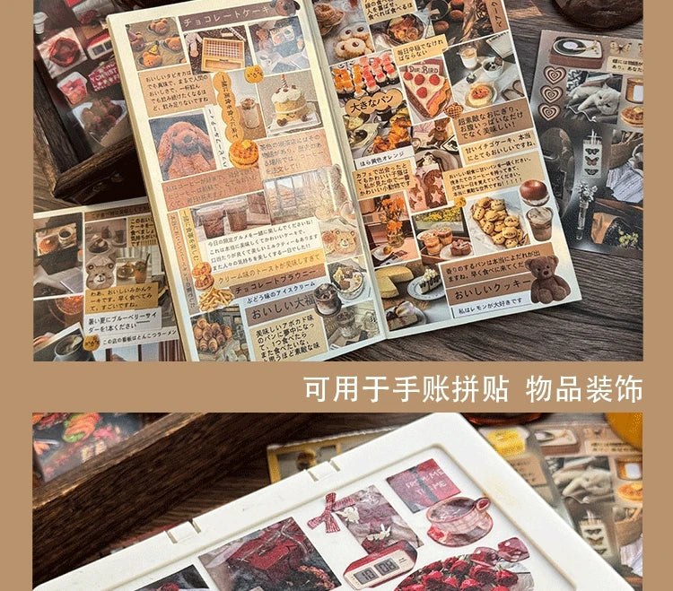 30 Pages Cute Y2K Japanese Food Cut Film Sticker Book Journal Handbook Scrapbooking Kawaii Decoration Sticker Gift (ONLINE ORDER ONLY)