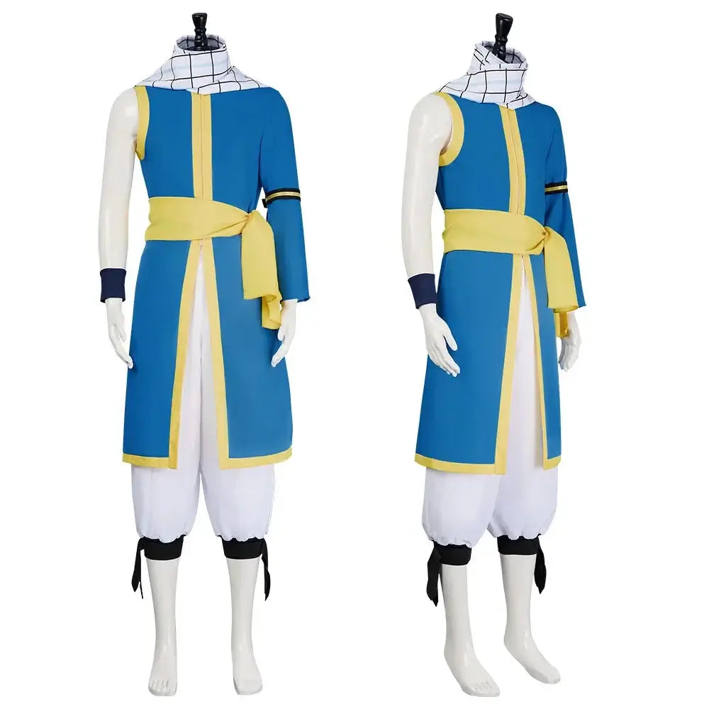 Natsu Dragneel Fairy Tail Cosplay Costume Blue Black