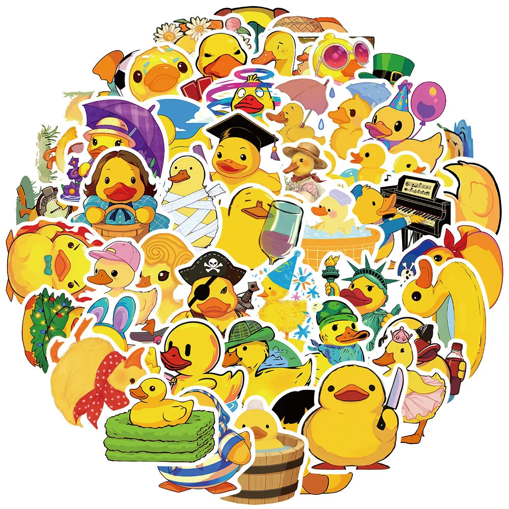 Little Yellow Duck Stickers - 10/30/56Pcs for Suitcase, Skateboard, Laptop, Luggage, Phone, Car, DIY Decal (ONLINE ORDER ONLY)