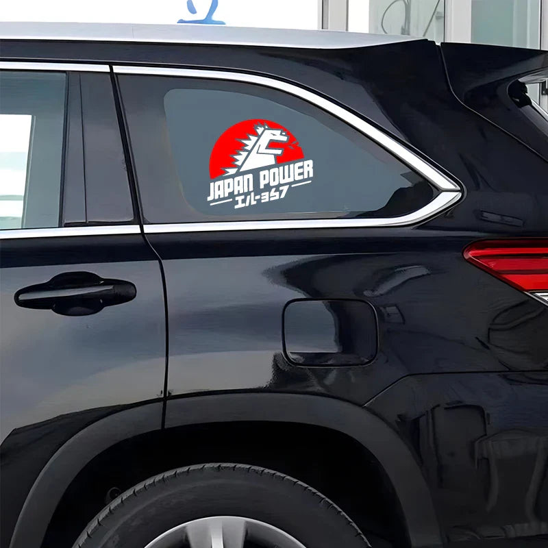 JAPAN POWER Japanese Dinosaur Gozila sticker,JDM cartoon decal High Quality And Durable Automobiles Exterior Accessories (ONLINE ORDER ONLY)