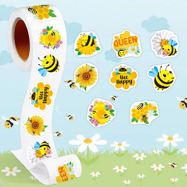 100-500pcs Little Bee Sticker Teacher Reward Stickers Cute Animal Stickers School Supplies Incentives Stationery Sticker (Online Order Only)