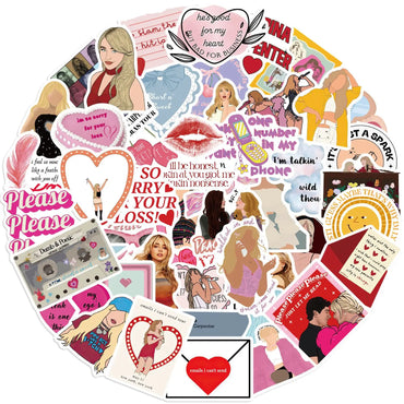 10/50PCS Hot Singer Sabrina Carpenter Stickers Superstar Concerts Decals For Phone Laptop Luggage Guitar Pink Aesthetic Stickers (ONLINE ORDER ONLY)