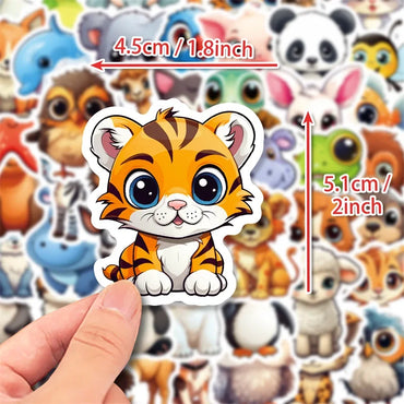 10/30/50PCS Cute Big Eye Animal PVC Sticker Aesthetic Color Decoration Scrapbooking Sketchbook Korean Stationery School Supplies (Online Order Only)