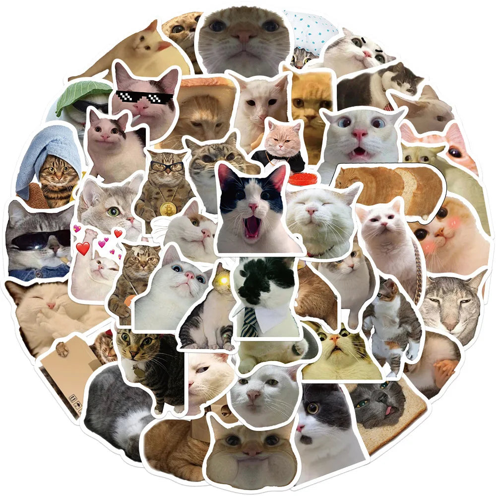 Funny Manny Meme Stickers Pack - Laptop, Phone, Suitcase, Notebook, Fridge, Cute Cat Decals, Kids Gift (Online Order Only)